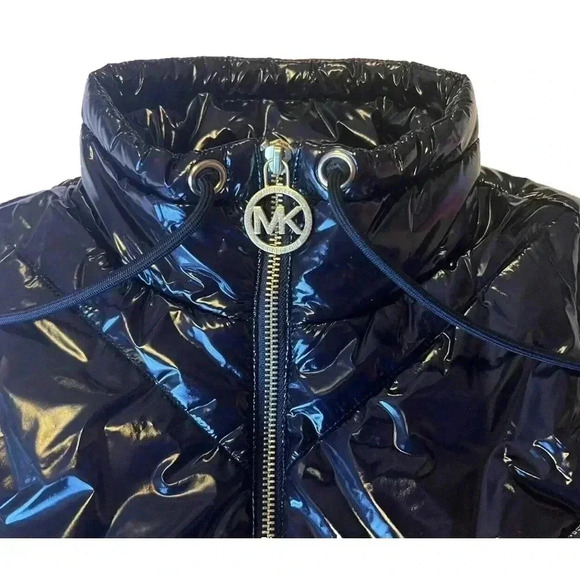 NEW Michael Kors Women Black Full Zip Patent Vest - Small - Picture 5 of 6